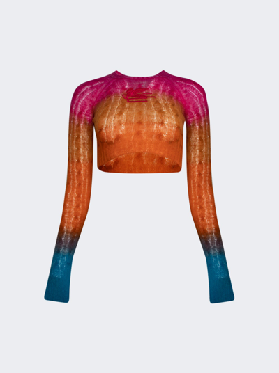 Etro Cable-knit Cropped Sweater In Multicolor