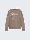Rick Owens Relaxed-fit Cotton Pullover Sweatshirt With Logo Detail In Dust