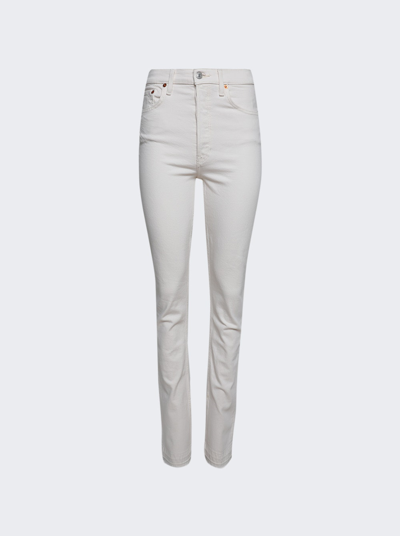 Re/done 70s High Rise Skinny Boot Jeans In White