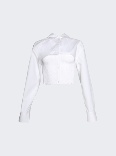 Alexander Wang T Women's Smocked Cami Overshirt Twinset In White