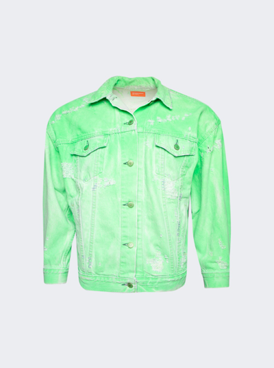 Notsonormal Green Destroyed Daily Jacket In Neon Green