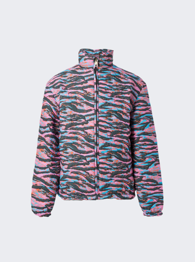 Erl Printed Quilted Puffer In Pink