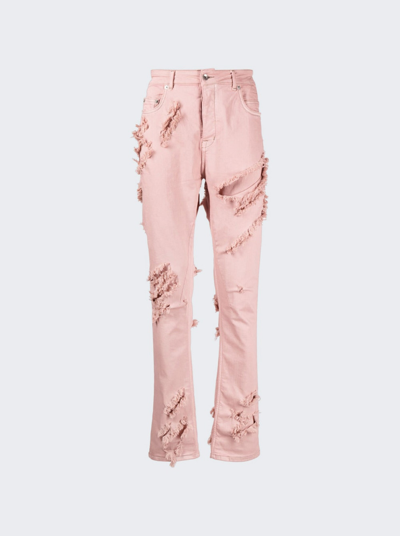 Rick Owens Drkshdw Distressed Skinny-fit Jeans In Faded Pink