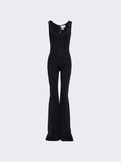 Natasha Zinko Supplex Scoop-neck Jumpsuit In Black