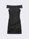 GIVENCHY DRAPED MINI LEATHER DRESS