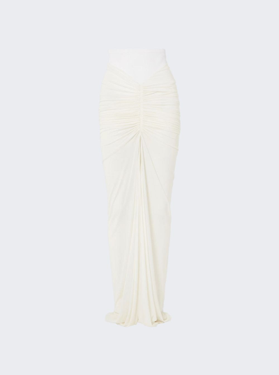 Alaïa Ruched Jersey Maxi Skirt In White