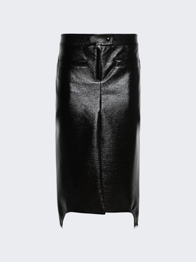 Courrã¨ges Long Suspender Skirt Vinyl In Black