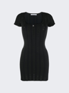 ALEXANDER WANG T LOGO POINTELLE SCOOP NECK MINI DRESS