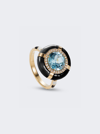 Nevernot 18kt Gold Diamond Show N Tell Ready To Celebrate Ring In 18k Gold And Blue Topaz