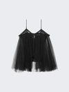 Alexander Wang Lace-embroidered Charmeuse Tunic Top In Black