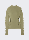 Dion Lee Green Snake Diamond Sweater In Sage