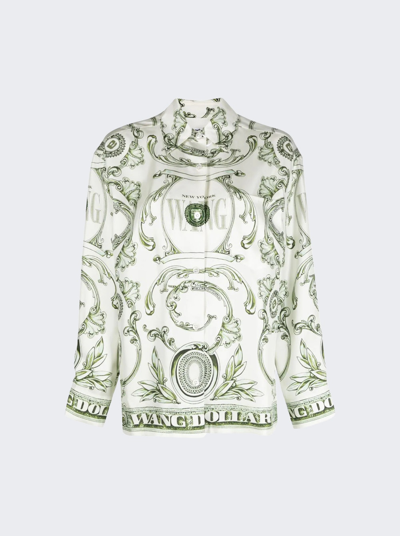 ALEXANDER WANG MONEY PRINT SILK BLOUSE