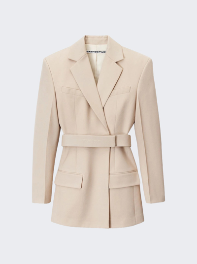 Alexander Wang Belted Blazer Dress In Wool Tailoring In Feather