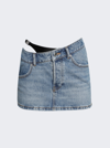 ALEXANDER WANG ASYMMETRIC BIKINI LAYER MINI DENIM SKIRT