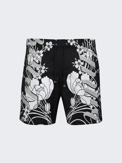 Amiri Black Floral Swim Shorts