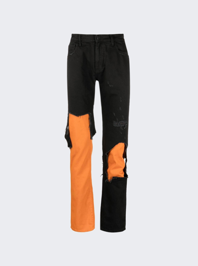 Raf Simons Destroyed Double Denim Jeans In Multi