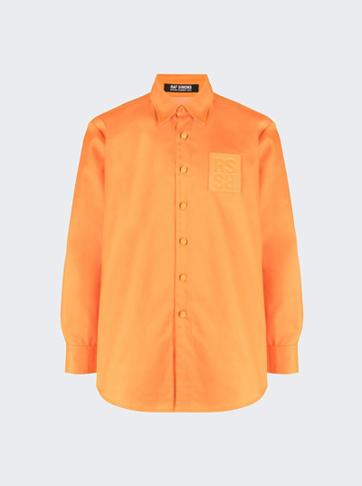 Raf Simons Oversized Denim Shirt In Orange