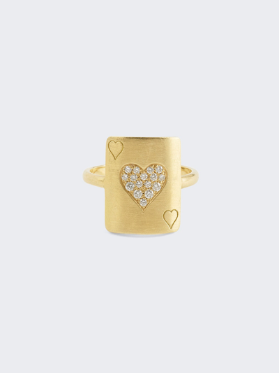 Mysteryjoy Heart Card Pinky Ring White Gold