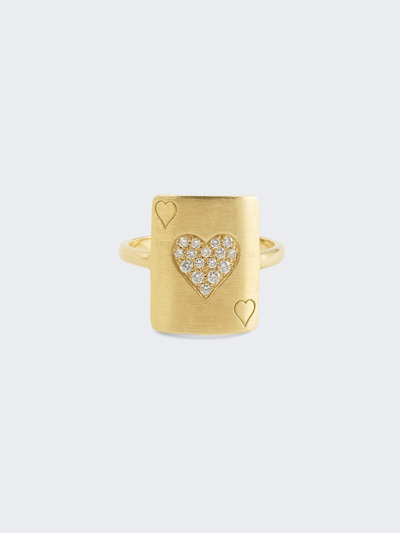 Mysteryjoy Heart Card Pinky Ring White Gold In Not Applicable