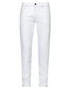 Devore Incipit Man Pants White Size 26 Cotton, Elastane