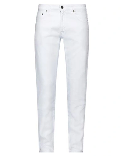 Devore Incipit Man Pants White Size 26 Cotton, Elastane