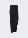Rick Owens 'theresa' Maxi Black Skirt With Wide Split At The Front In Viscose Blend Woman In Black