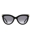 Victoria Beckham Cat Eye Vb621s Sunglasses Woman Sunglasses Black Size 53 Acetate,