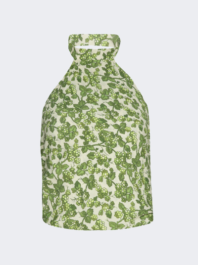 Etro Floral-print Halterneck Top In Verde