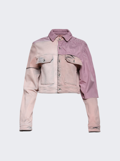 Rick Owens Drkshdw Giacca Denim Cropped Overshirt In Pink