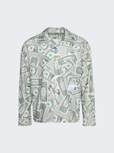 Miharayasuhiro Dollar Bill Printed Shirt In Light Green