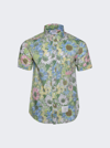 Thom Browne Floral-print Short-sleeved Shirt In Light Green