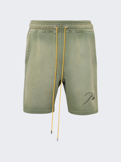 Rhude Sweat Shorts In Sundry Olive
