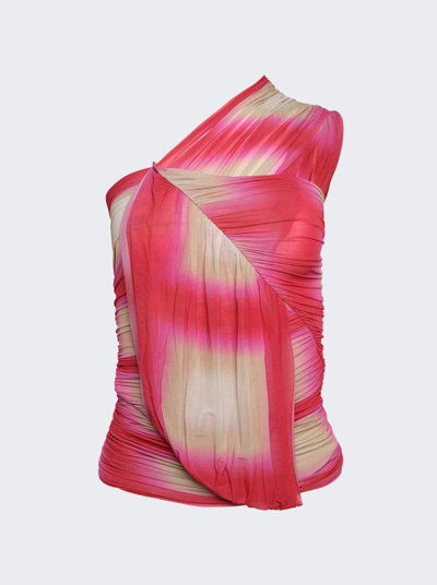 Rick Owens Edfu Top In Fuchsia Plaid