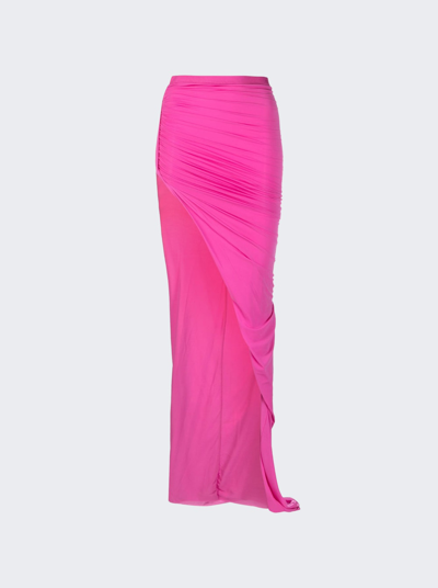 Rick Owens Asymmetric Maxi Skirt In Pink