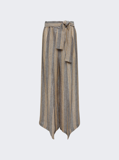 Lisa Marie Fernandez Farrah Wrap Pants In Siena Natural Striped Chios Gauze