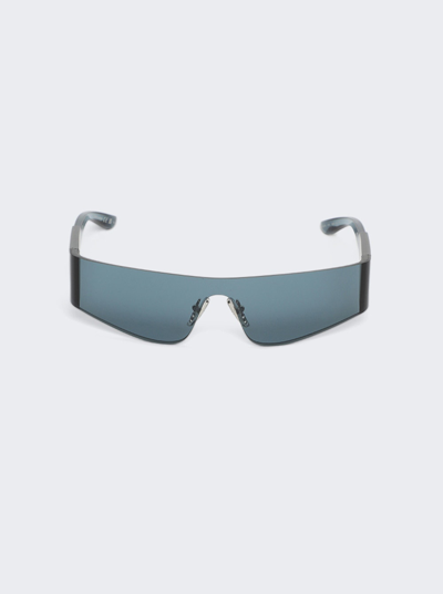 Balenciaga Mono Rectangle Sunglasses In Blue