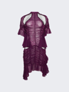 Ester Manas Mini Ruched Cut Out Dress In Burgundy