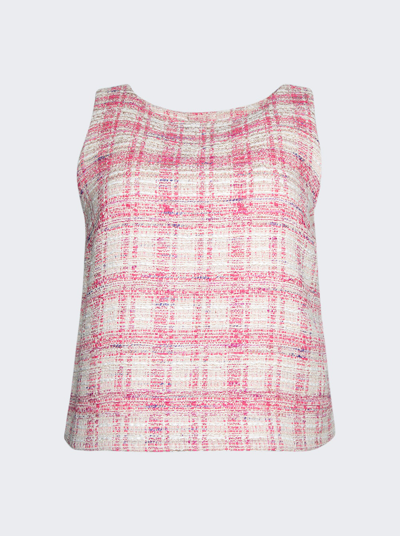 Lisa Marie Fernandez Cropped Cotton-blend Tweed Top In Pink