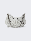 Balenciaga Women's Le Cagole Mini Bag With Chain Crocodile Embossed In White