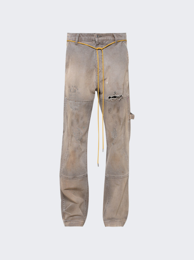 Rhude Reza Double Knee Pant In Olive