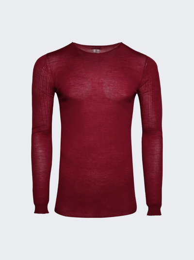 Rick Owens Burgundy Ribbed Sweater In Fuchsia