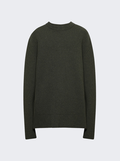 Givenchy Oversized Crewneck Sweater In Military Green