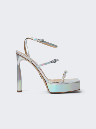 Paul Andrew Slinky Platform Sandals In Iridescent Mirror