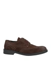 GREY DANIELE ALESSANDRINI GREY DANIELE ALESSANDRINI MAN LACE-UP SHOES DARK BROWN SIZE 8 SOFT LEATHER
