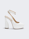 Paul Andrew Levitate 130mm Patent Leather Pumps In White