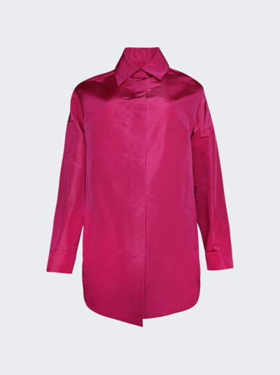 Valentino Solid Faille Overshirt In Pink