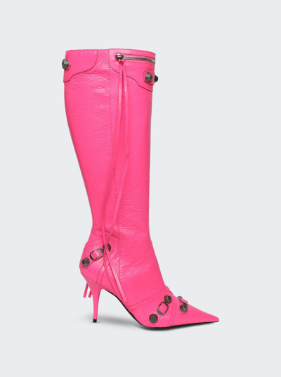 Balenciaga Tall Cagole High Heel Boot In Pink