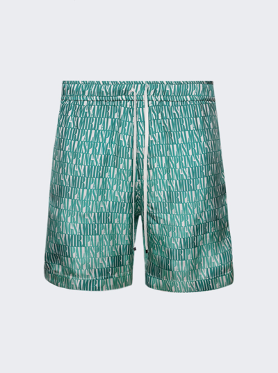 Amiri X Palm Logo-print Deck Shorts In Green