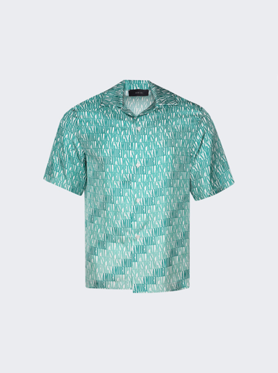Amiri X Palm Springs Logo-print Silk Shirt In Green