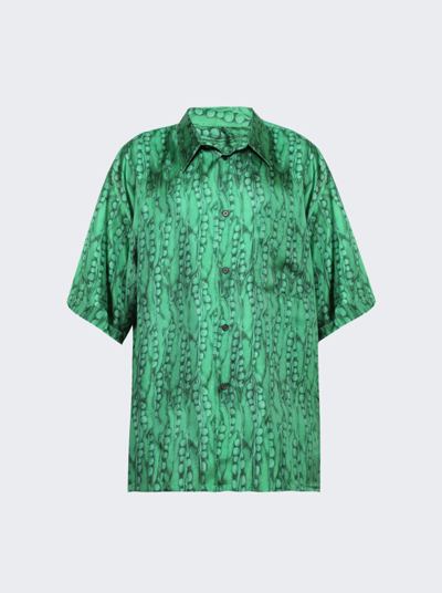 Givenchy Hawaii Shirt With Front Pocket In Green